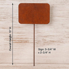 Load image into Gallery viewer, Blank Rusty Metal Sign Stake