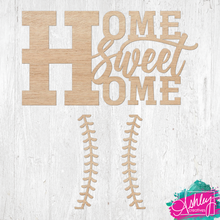 Load image into Gallery viewer, Home Sweet Home w/ Laces Wood Cutout C26-05