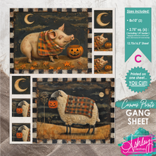 Load image into Gallery viewer, Halloween Pig &amp; Sheep  Picture Size Gang Sheet C CA26-06