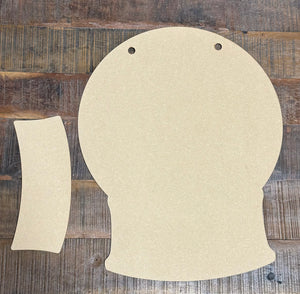 Snow Globe Door Hanger & Plate - WOOD BLANK