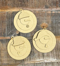 Load image into Gallery viewer, Melted Snowmen Ornaments Set of 3 - WOOD BLANK
