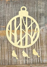 Load image into Gallery viewer, Birch Trees &amp; Cardinals Ornament - WOOD BLANK