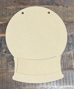 Snow Globe Door Hanger & Plate - WOOD BLANK