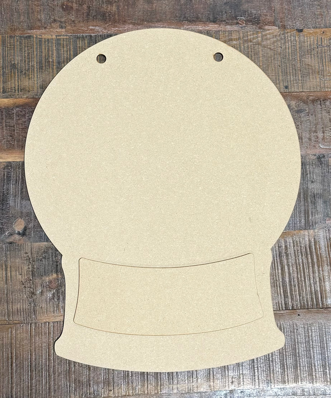 Snow Globe Door Hanger & Plate - WOOD BLANK