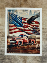 Load image into Gallery viewer, Vintage Truck with Flag Canvas Print - 5 Sizes