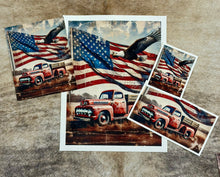 Load image into Gallery viewer, Vintage Truck with Flag Canvas Print - 5 Sizes