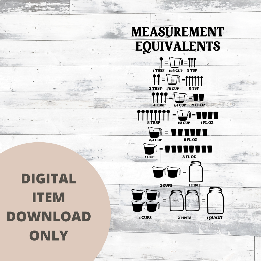 Measurement Equivalents SVG - DIGITAL DOWNLOAD – The Creative Maker