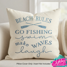 Load image into Gallery viewer, Beach Rules Pillow Case R26-04