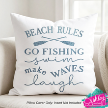 Load image into Gallery viewer, Beach Rules Pillow Case R26-04
