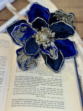 Load image into Gallery viewer, VELVET MAGNOLIA SPRAY, 20", ROYAL/NAVY BLUE