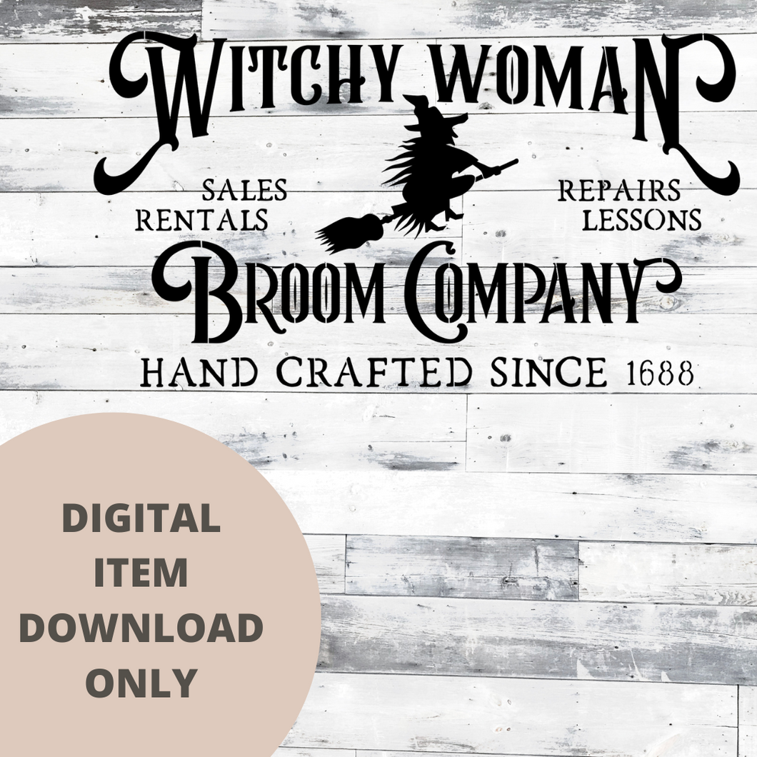 Witchy Woman Broom Company SVG - DIGITAL DOWNLOAD
