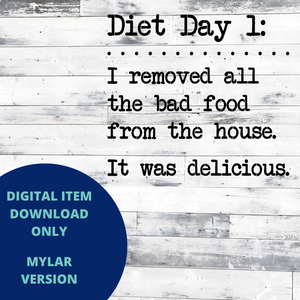 Diet Day 1 MYLAR SVG