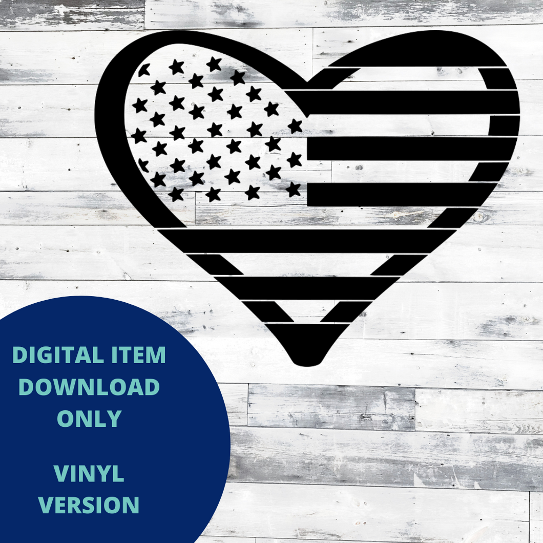 Flag Heart VINYL SVG