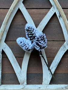 SNOW PINECONE PICK 12"