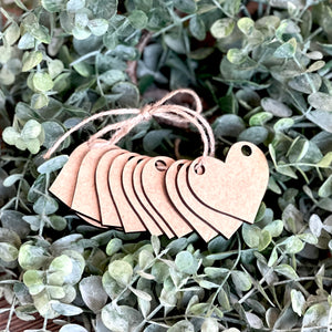 Blank - Heart Tag - Pack of 10
