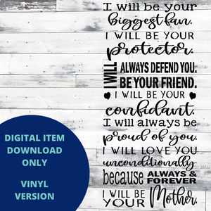 I will be your biggest fan VINYL SVG