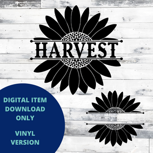 Sunflower Harvest and Split Sunflower (Empty) VINYL SVG