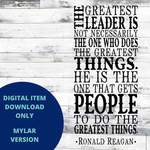 The greatest leader MYLAR SVG